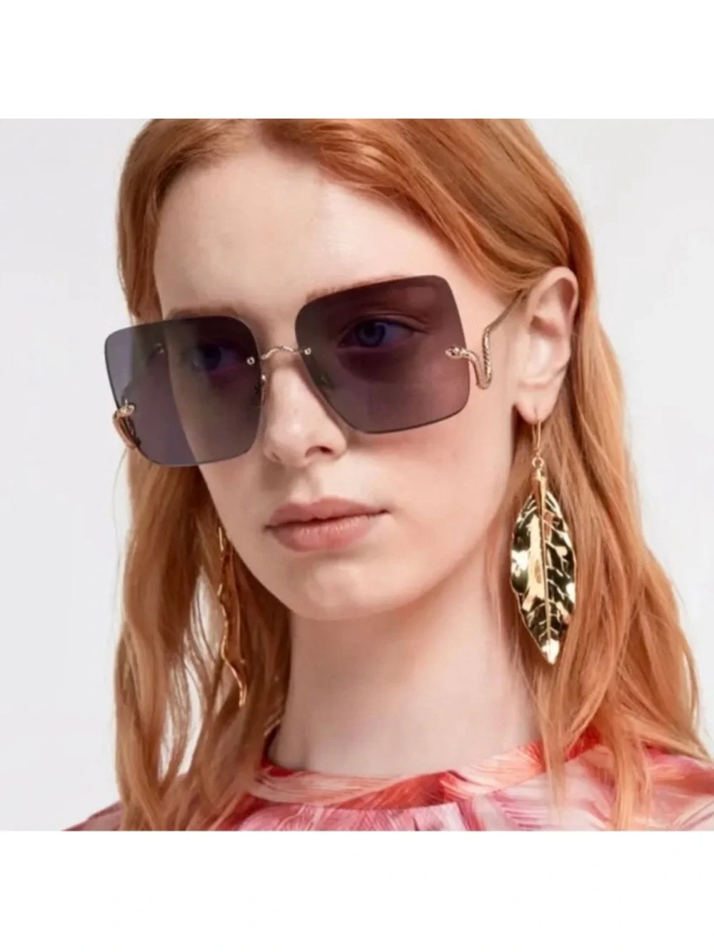 Roberto Cavalli SRC062 Rose Gold Snake Temple Sunglasses 64-16-145
